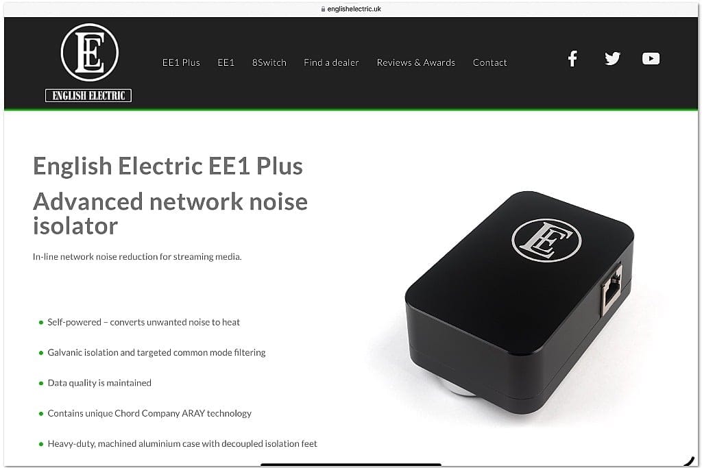 English Electric EE1 Plus Ethernet Filter English Electric EE1 Plus Ethernet Filter